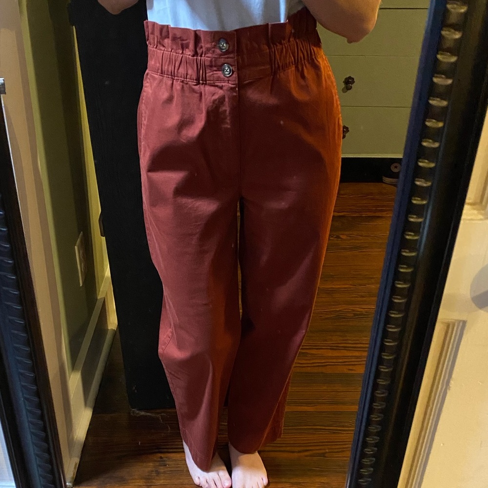 Madewell rust colored paperbag waist pants size 2